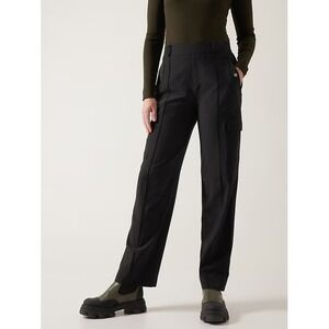 Athleta Womens Black Vienna Cargo Pant Straight Leg Athletic‎ Casual Pants 16